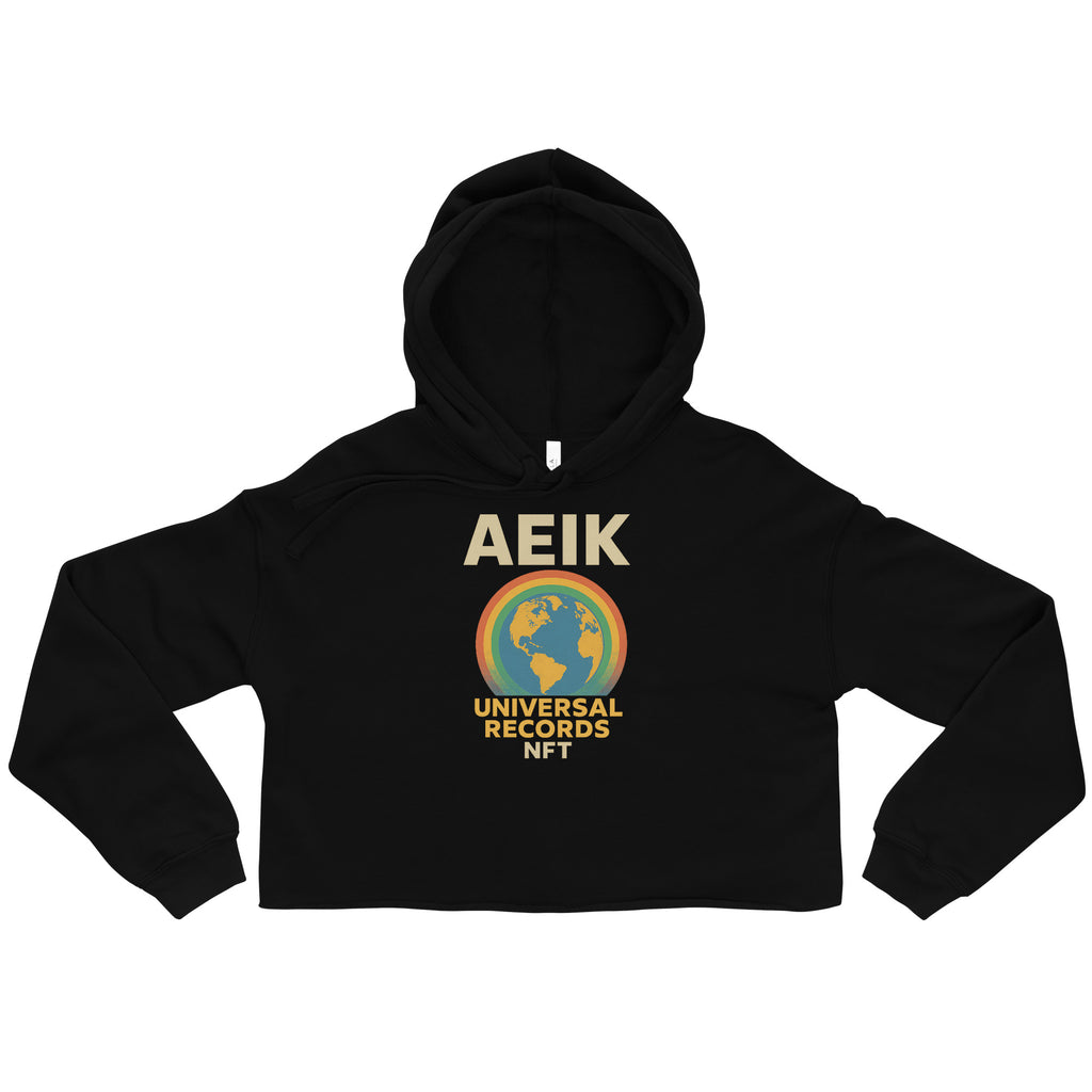 AEIK UNIVERSAL RECORDS NFT Crop Hoodie - Black, XL image