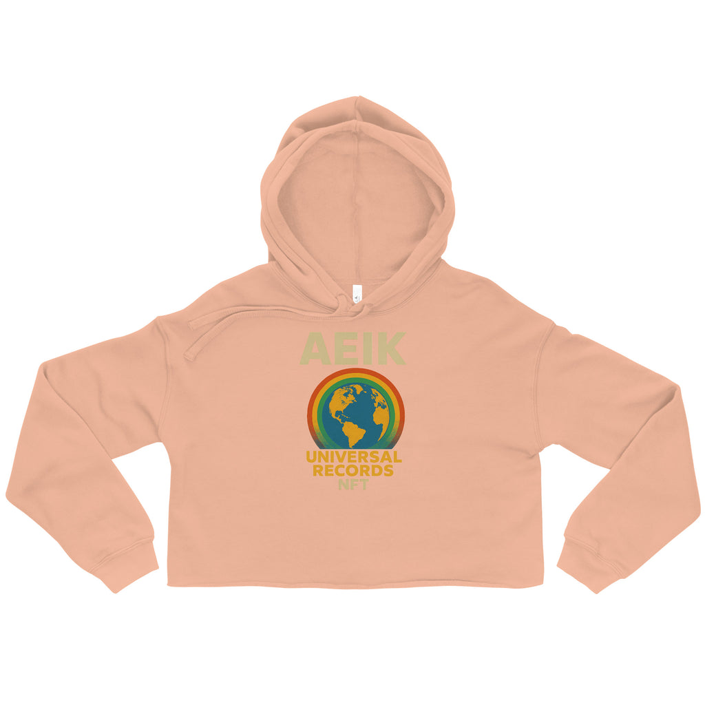 AEIK UNIVERSAL RECORDS NFT Crop Hoodie - Peach, L image
