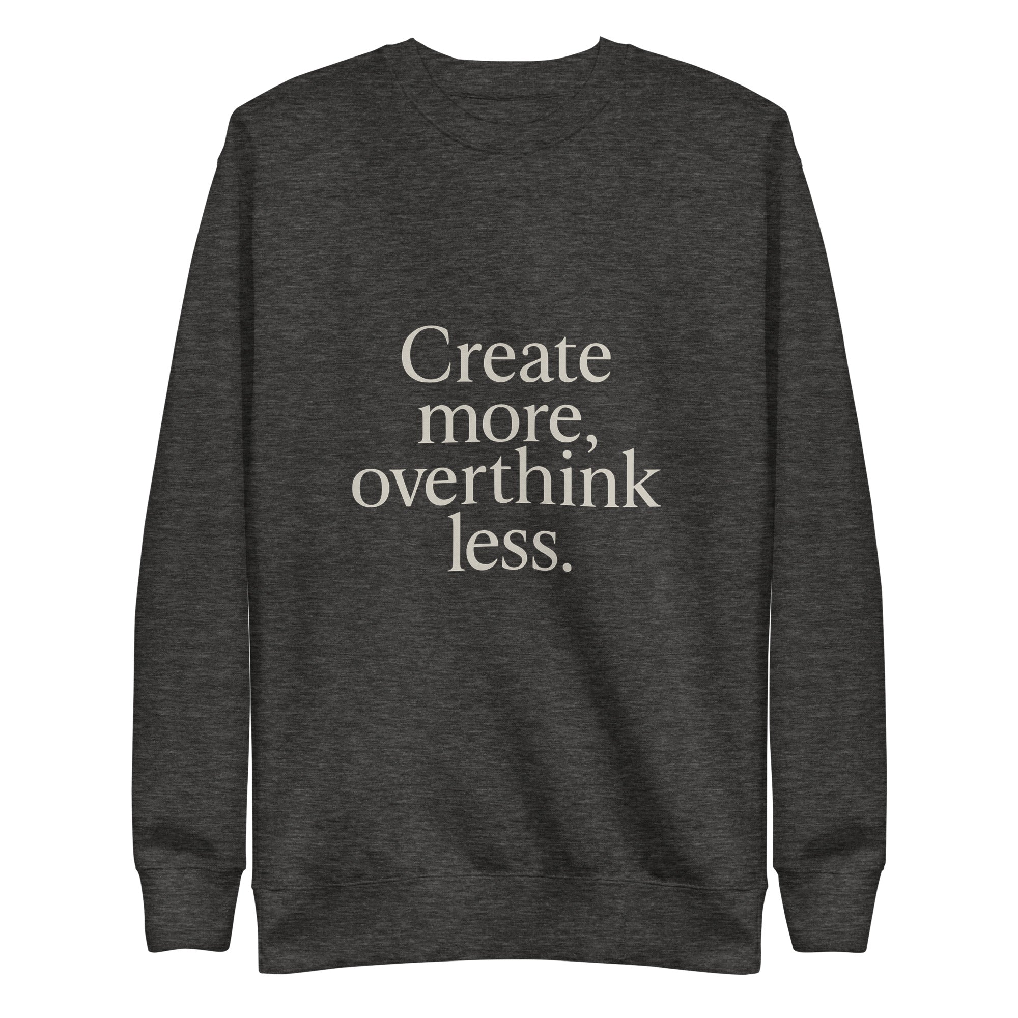 Create more. Overthink less. - Charcoal Heather, XL image